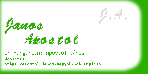 janos apostol business card